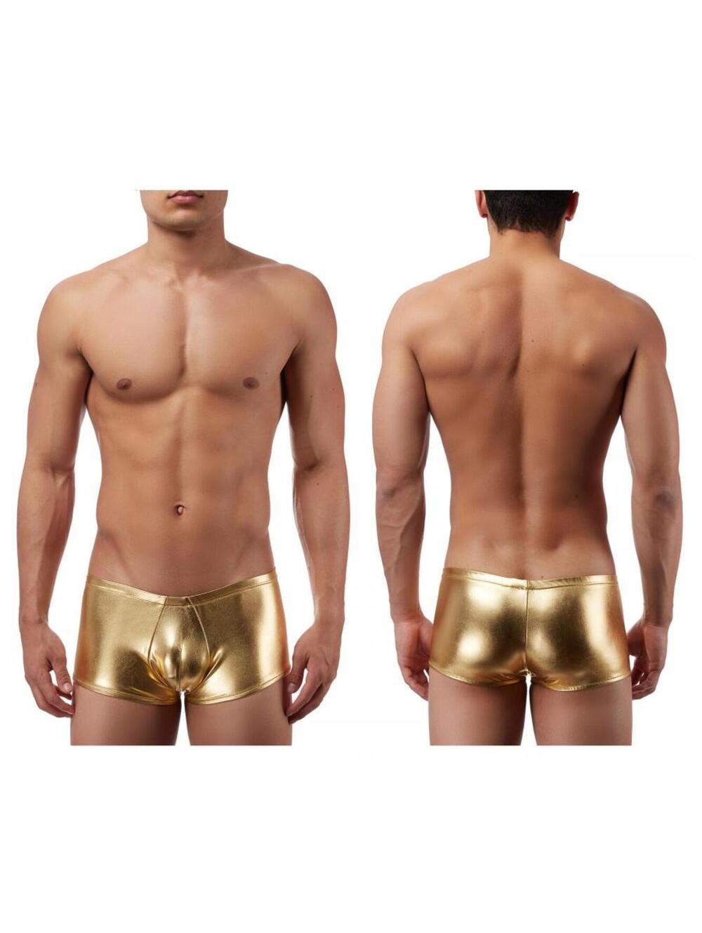 Male Power 153070 Heavy Metal Mini Short Boxer Briefs Color Gold - Picture 2 of 9
